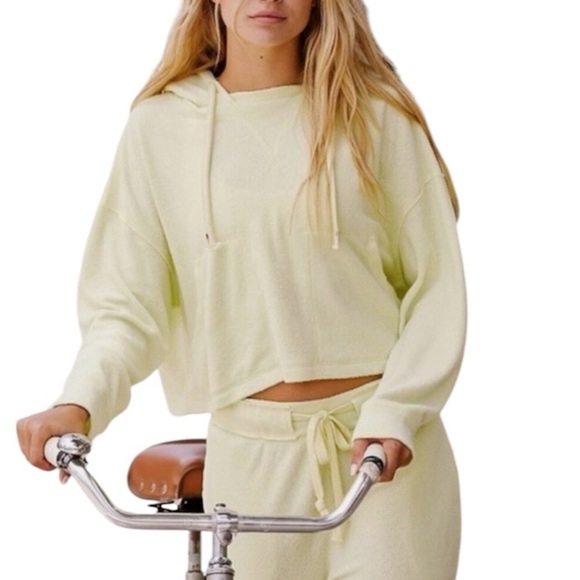 Free People Tops - Free People Movement | Radiant Green Terry Oversized Pullover Hoodie Size M